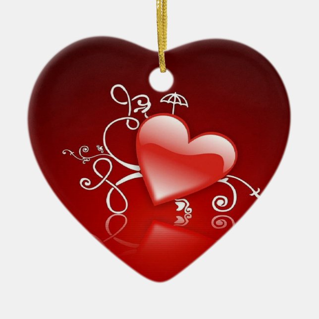 Graphics of St. Valentine's day - Ceramic Tree Decoration (Front)