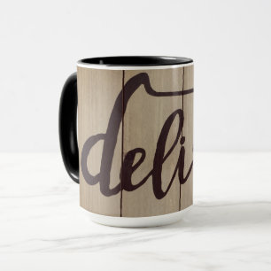 Graphics Word Art DELISH Rustic Brown Mug