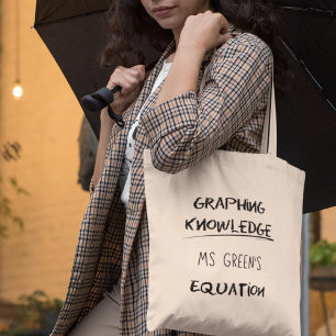 Graphing Knowledge Personalized Math Teacher Tote Bag