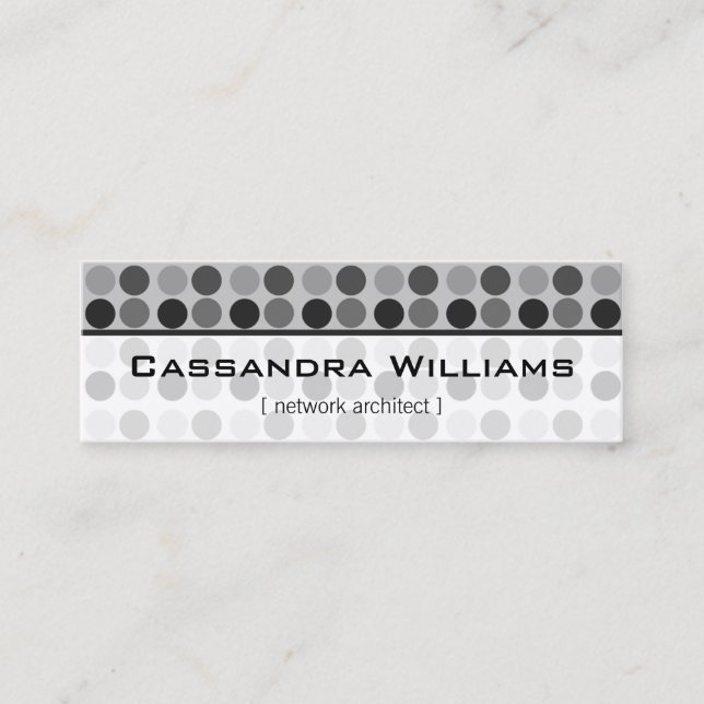 Graphite Dots Network Micro Mini Business Cards (Front)