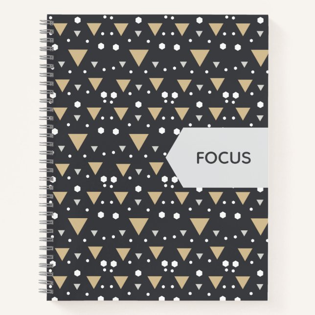 Graphite Geometry Luxe Tie Notebook (Front)