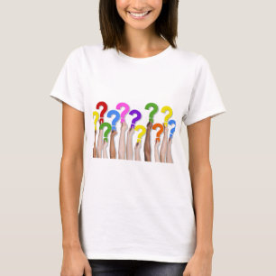 Graphy question mark waved hello colour T-Shirt
