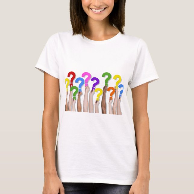 Graphy question mark waved hello colour  T-Shirt (Front)