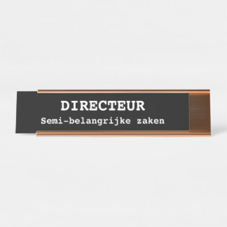 Grappig bureau naambordje voor collega desk name plate
