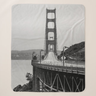 GRASCALE PHOTOGRAPHY OF CABLE BRIDGE SHERPA BLANKET