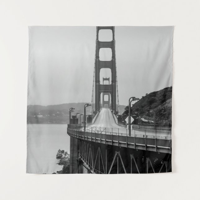 GRASCALE PHOTOGRAPHY OF CABLE BRIDGE TAPESTRY (Front)