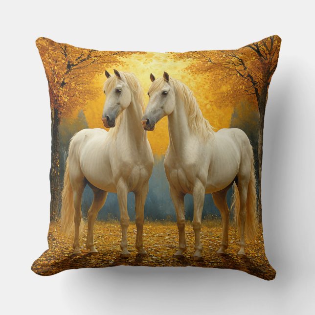 Graseful Horses Cosy Rustic Cushion Gift 🎁 (Front)