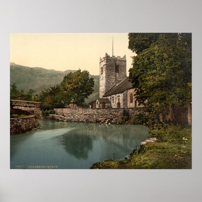 Grasmere Church, Lake District, Cumbria, England Poster (Front)