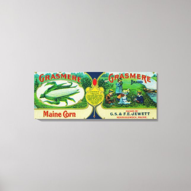 Grasmere Corn LabelNorridgewock, ME Canvas Print (Front)