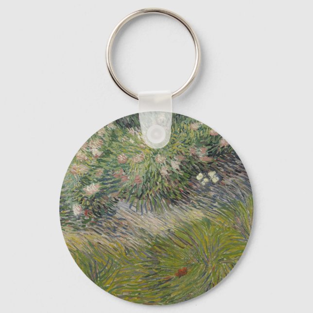 Grass and Butterflies by Vincent van Gogh Key Ring (Front)