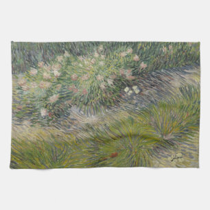 Grass and Butterflies by Vincent van Gogh Tea Towel