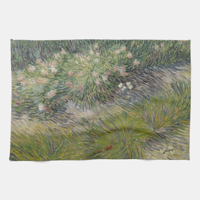 Grass and Butterflies by Vincent van Gogh Tea Towel (Horizontal)