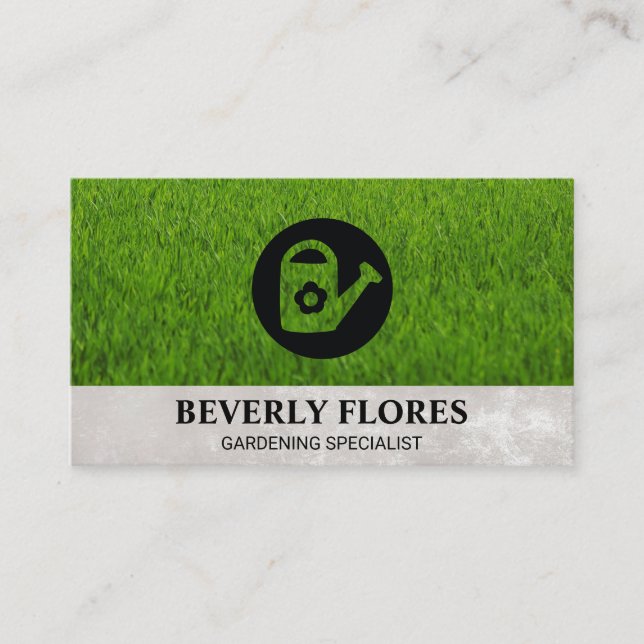 Grass Background | Water Can Business Card (Front)