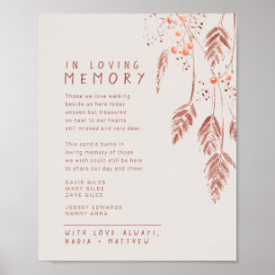 Grass berries fall wedding memorial rememberance poster