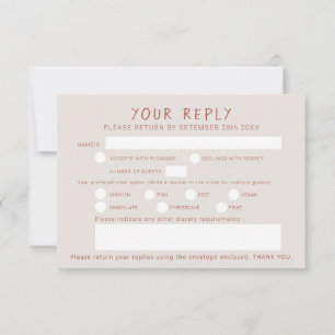 Grass berries tan terracotta watercolor art RSVP card