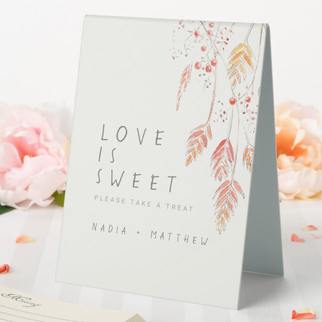 Grass berries watercolor sketch fall wedding sweet (In SItu (Wedding))