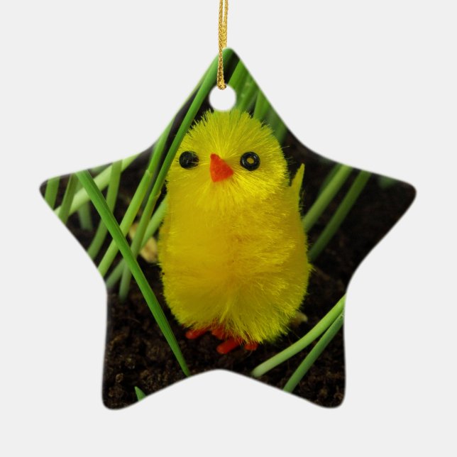 grass chick ceramic tree decoration (Front)