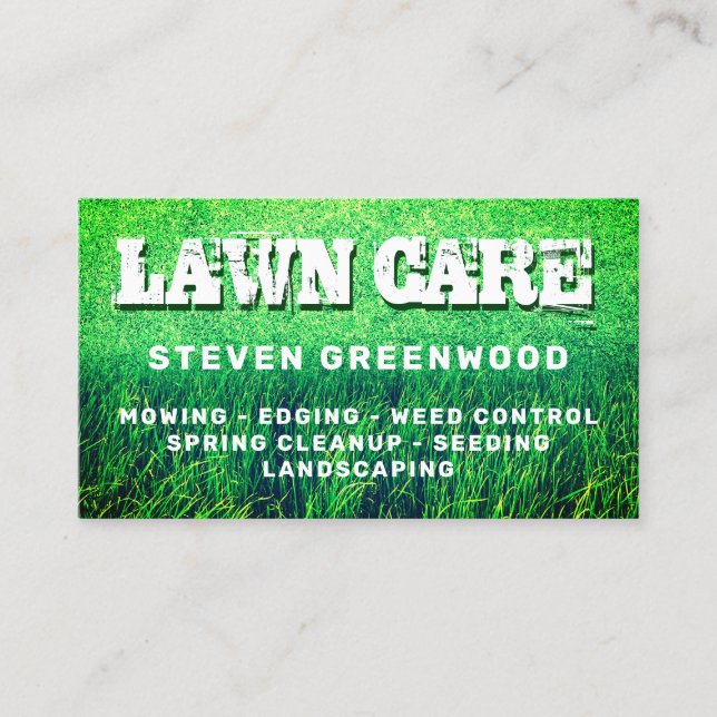 Grass cut lawn care business card (Front)