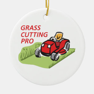 GRASS CUTTING PRO CERAMIC TREE DECORATION
