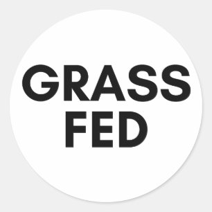 grass fed classic round sticker