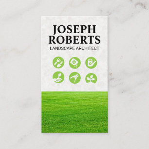 Grass Field Gardening Logos Business Card