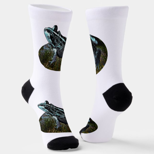 Grass Frog Painted, Crew Socks (Angled)