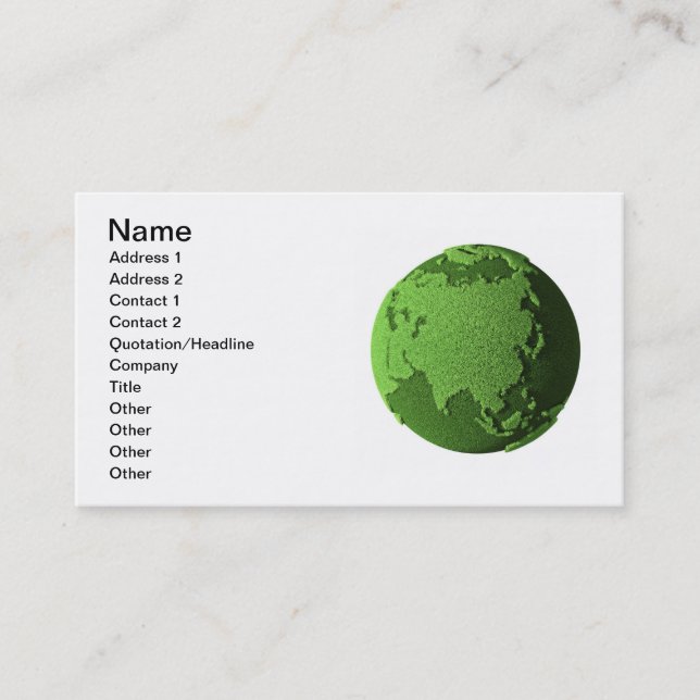 Grass Globe - Asia Business Card (Front)