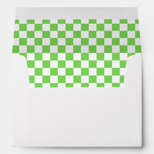 Grass green chequered  envelope (Back (Bottom))
