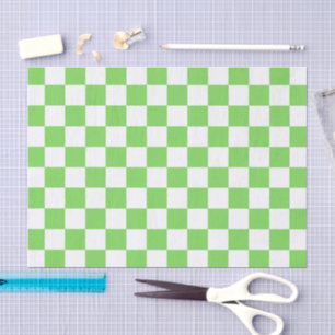 Grass green chequered tissue paper