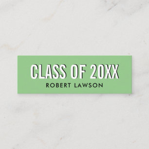 Grass Green Chic Class Graduation Name Card