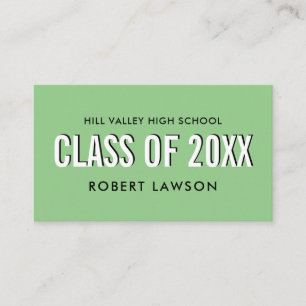 Grass Green Class Graduation Name Social Icon Business Card
