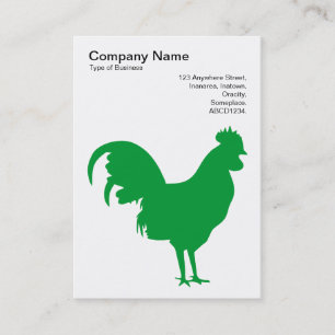 Grass Green Cockerel - Black on White Business Card