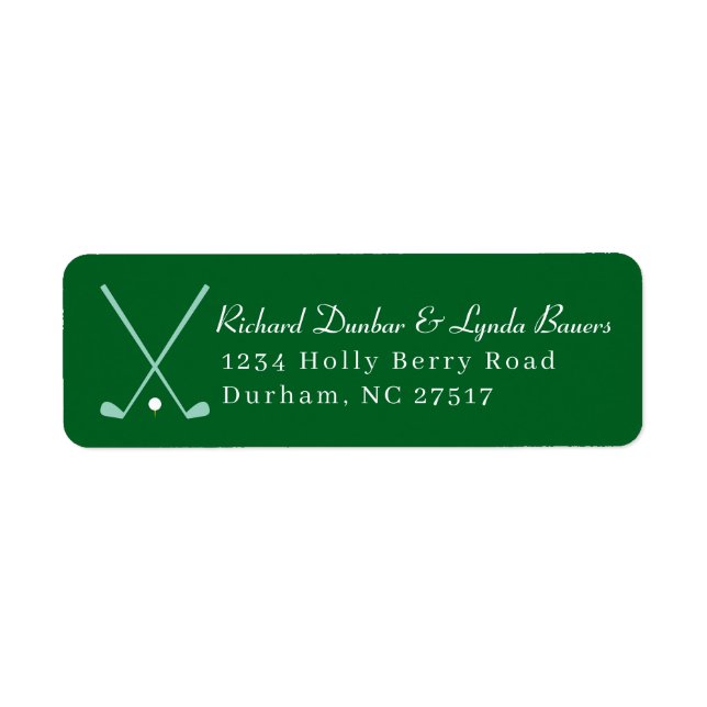 Grass Green Golf Theme Return Address Label (Front)