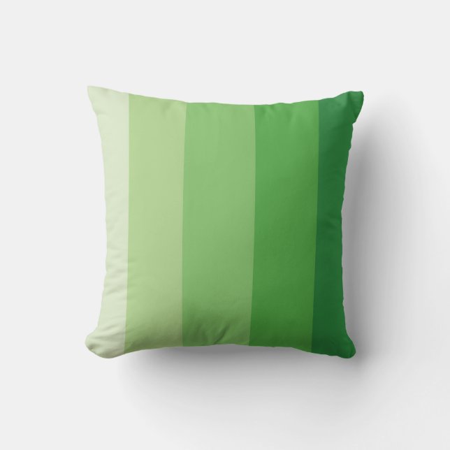 Grass Green Ombre Stripe Cushion (Front)