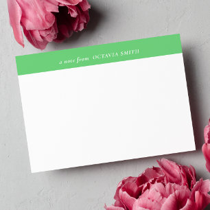 GRASS GREEN PERSONALIZED FAMILY NAME MONOGRAM CARD