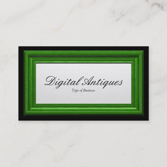 Grass Green Picture Frame Business Card (Front)