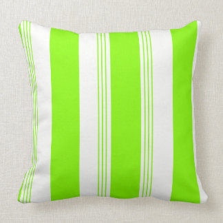 Grass Green Reversible Candy Stripe & Solid Pillow