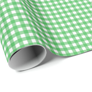 Grass Green Simple Plaid Wrapping Paper
