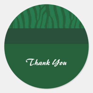 Grass Green Thank You Classic Round Sticker