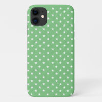 Grass Green White Stars, Stylish, Elegant, Modern