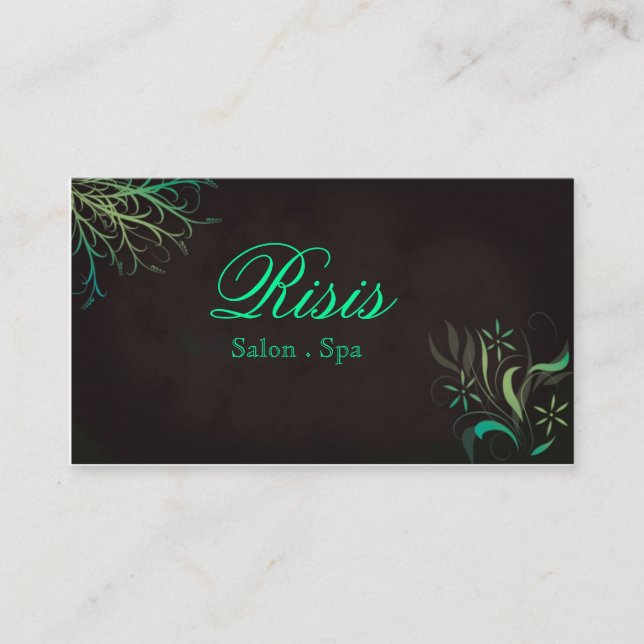 Grass Green Yellowish Card Salon Spa Business Card (Front)