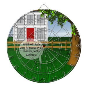 Grass Greener On Other Side Funny Dartboard