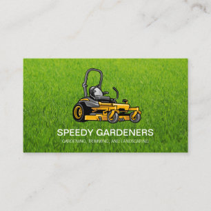 Grass   Landscaper Lawn Mower Icon Business Card