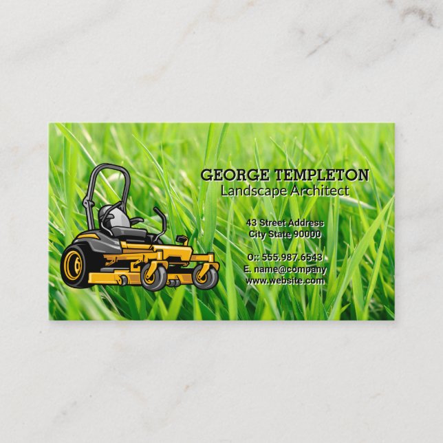 Grass | Lawn Mower | Landscaping Business Card (Front)