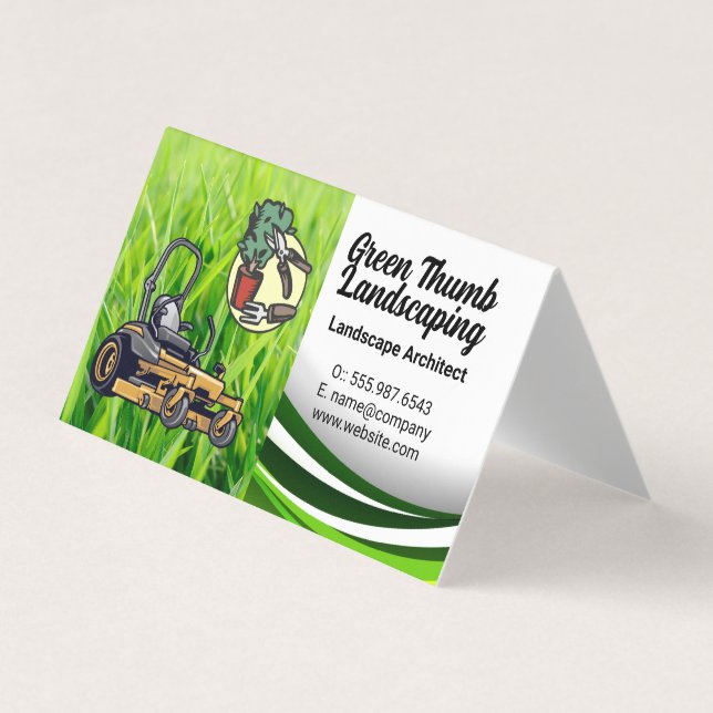 Grass | Lawn Mower | Landscaping Tools Business Card (Front)
