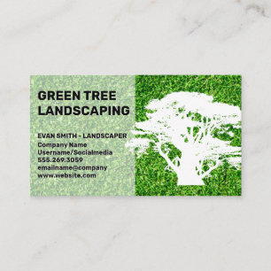 Grass Lawn Top View   Large Tree   Landscape Business Card