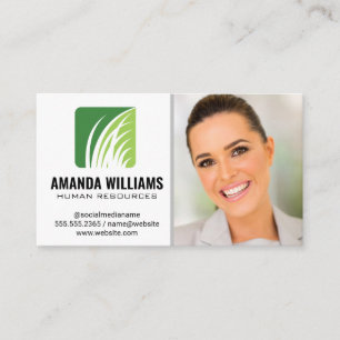Grass Logo   Business Woman Smiling Business Card