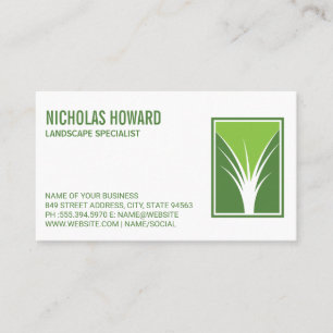 Grass Logo   Landscaping Specialist Business Card