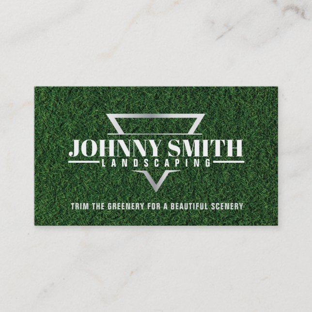 Grass Mower Slogans Business Cards (Front)