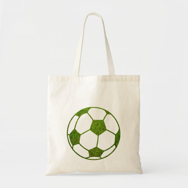 Grass Soccer Ball Tote Bag (Front)